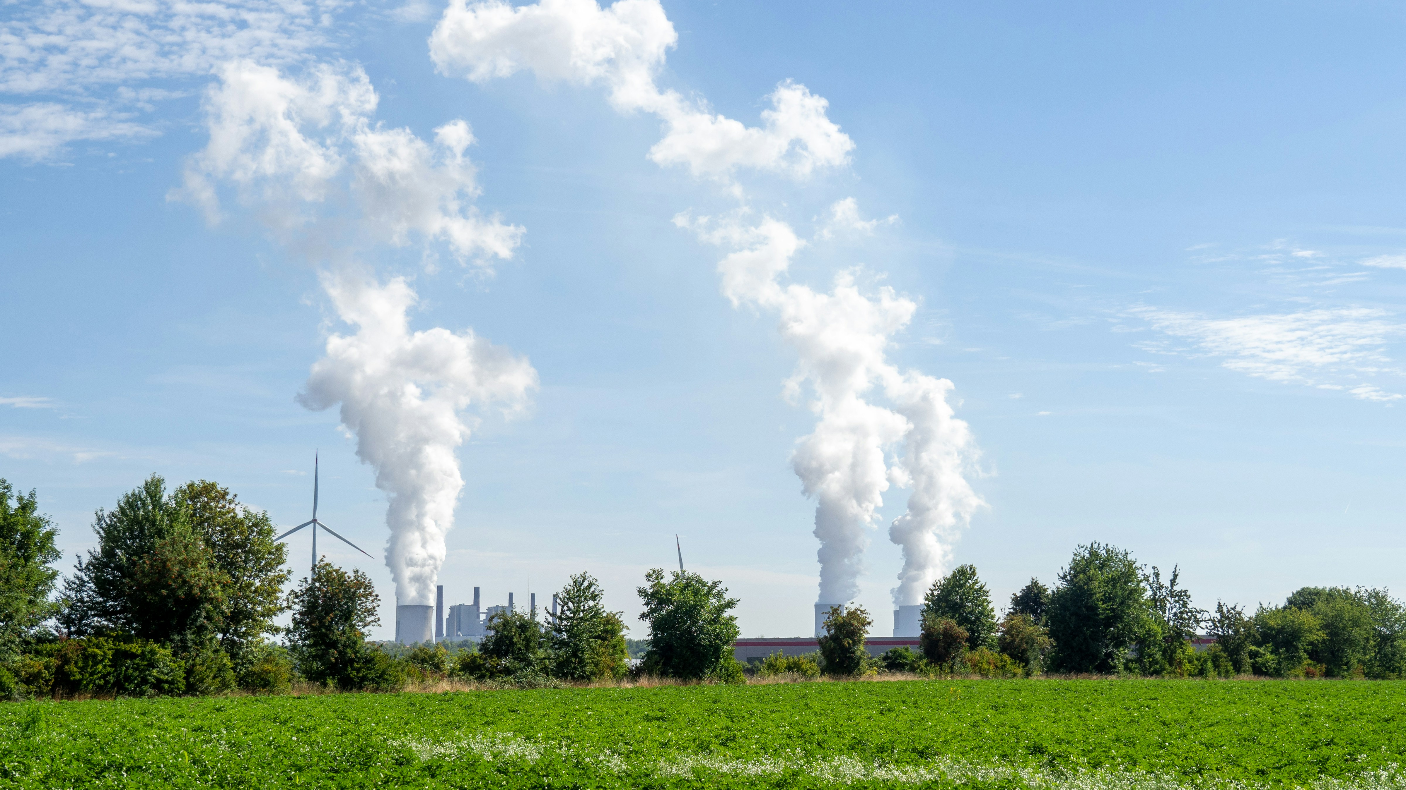 a field with smoke coming out of it