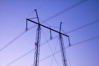 a couple of power lines that are next to each other