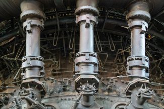 a close-up of some pipes