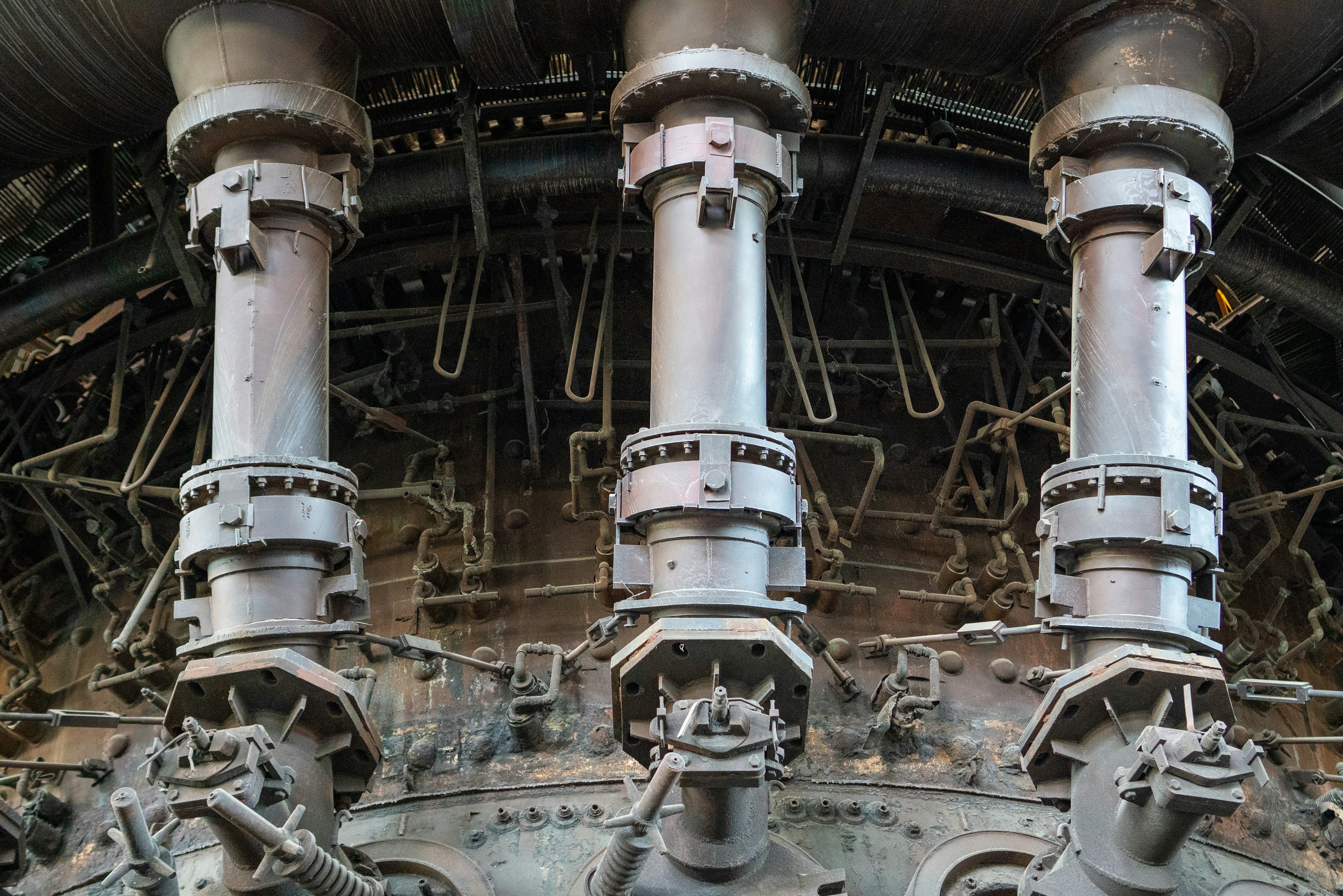 a close-up of some pipes